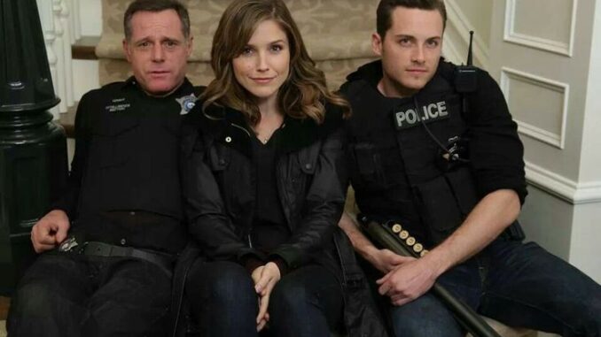 Chicago P.D. Jason Beghe (Voight), Sophia Bush (Lindsay) and Jesse Lee Soffer (Halstead)