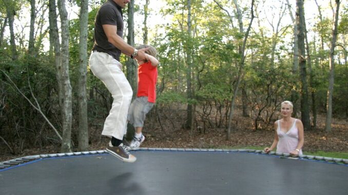 Christopher Meloni Jumping on a Trampoline with His 3-Year-Old Son Is Too Sweet