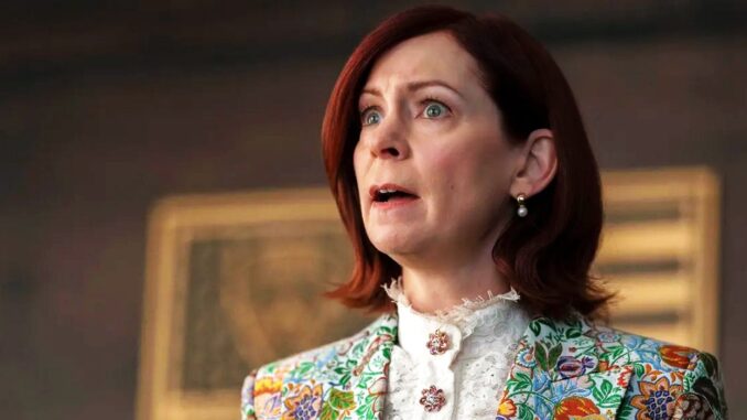 Behind the Bus Ride Carrie Preston’s Good Omen Moment While Filming Elsbeth Pilot in NYC md07