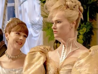Cressida cowper looking upset next to eloise bridgerton in bridgerton