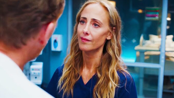 Kevin mckidd as owen hunt and kim raver as teddy altman in grey s anatomy season 21 episode